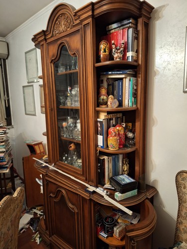 Libreria vetrina marrone legno